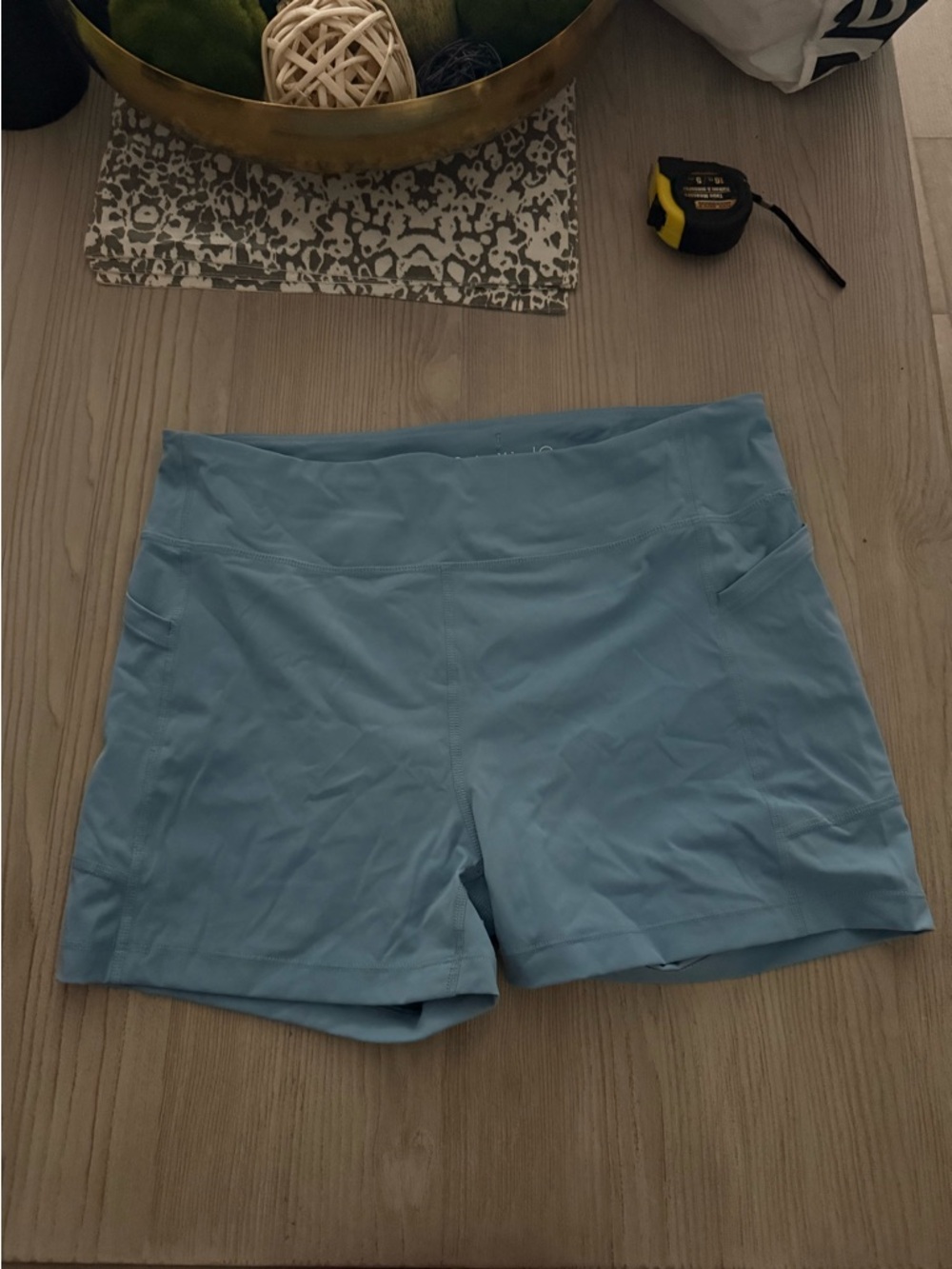 Outdoor Voices Sky Blue High-Waist Athletic Shorts